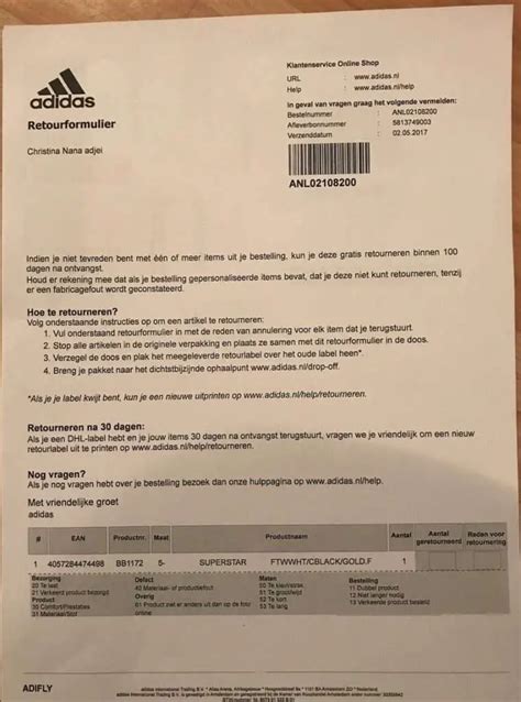 adidas terugsturen|adidas nl retouren.